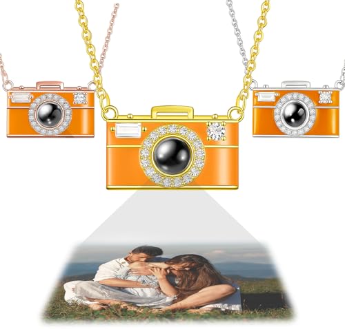 Personalized Picture Necklace with Photo Inside Projection Necklace - Custom Photo Pendant Necklace – Christmas Photo Gifts for Wife Mom Valentines Love Memorial Gifts for Girlfriend Birthday