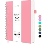 RETTACY A4 Notebook, Notepad, Wirebound Spiral Notebooks 300 pages/150 sheets for Writing,100gsm College-Ruled Paper, Flexible Plastic Cover, for Women Men Work Office School,21.5 x 27.9cm - Pink