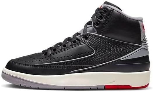 Air Jordan 2 Retro Basketball Shoes for Kids, Black/Red