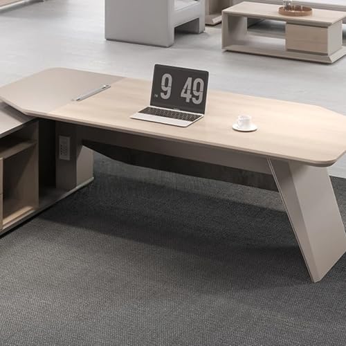 Image of Lakdi The Furniture Co Director and Executive L-Shaped Office Table with Drawer | Wire Manager | Modern Table for Office | Writing Table | Working Desk | CPU Storage (LDL-587)