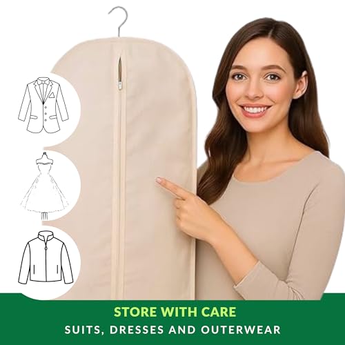 Beige Cotton Garment Bag 24x42 Inches