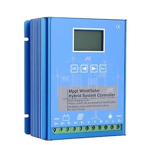 Controlador de Carga híbrido Solar eólico, MPPT, 24 V 48 V, Controlador de Carga de energía LCD, 1000 W Eólico 1000 W PV Solar, para turbina eólica, Panel Solar, Sistema complementario Solar eólico