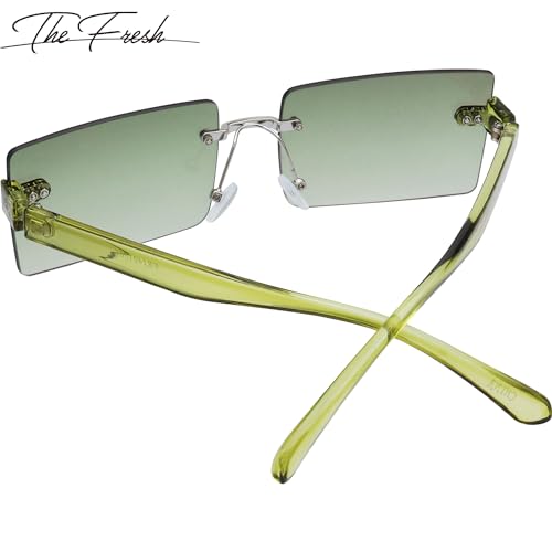 Image of The Fresh Minimalist Small Rectangular Sunglasses Clear Eyewear - Exquisite Packaging