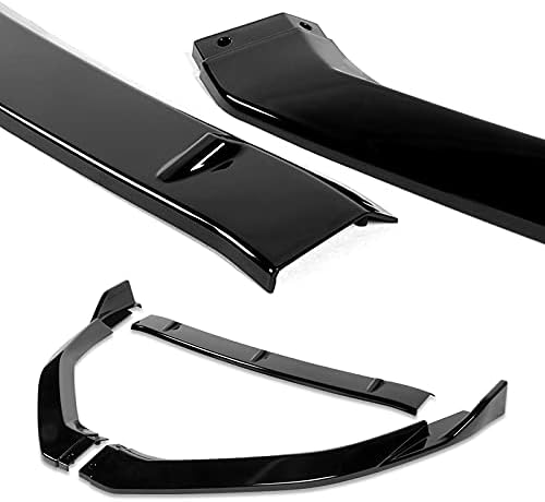 5pcs Combo Front Bumper Body Kit Lip + Side Skirt Extensions Diffuser Compatible with 2016-2018 Nissan Maxima 2017 (Painted Black)
