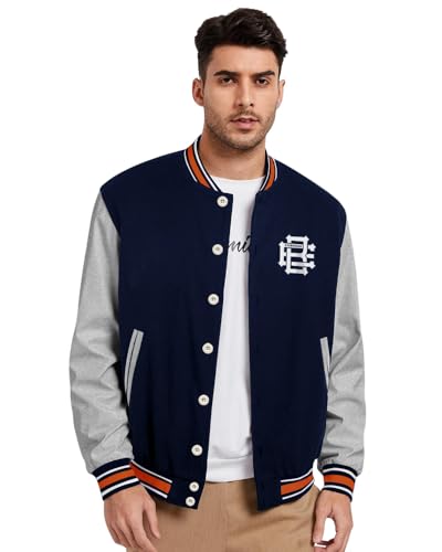 Image of EYEBOGLER Men's Henley Neck Graphic Printed Full Sleeve Sweatshirt