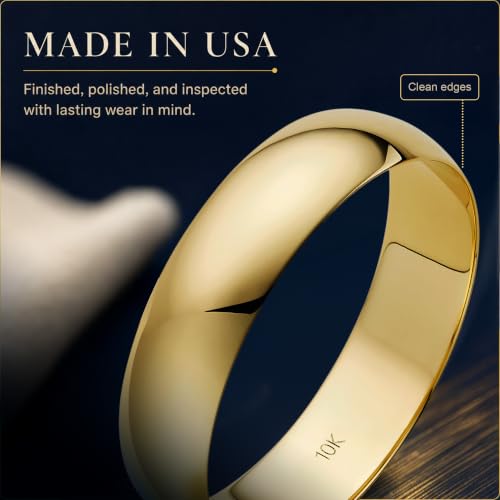 Image of Oxford Ivy Wedding Bands for Men 14K /10K Solid Gold 5mm Plain Classic Ring