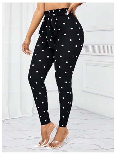 WDIRARA Women's Stretchy Plaid Print Pants Soft Skinny Regular Fashion Leggings3