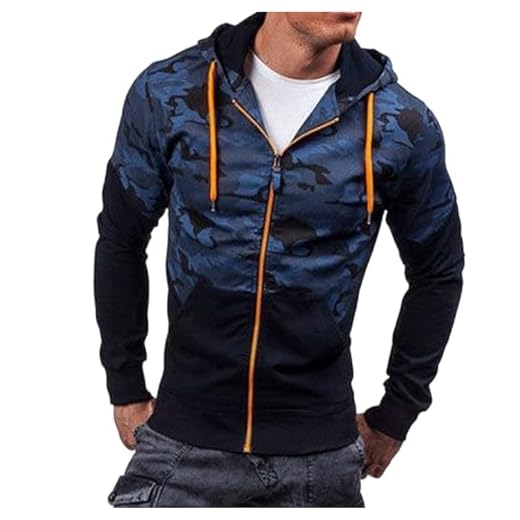 Sweat À Capuche de Chasse pour Homme Sweat à Capuche Tactique pour Homme Veste Chaude Hiver Sweat à Capuche à Motif Camouflage Haut à Manches Longues Sweat à Capuche pour Homme avec Poche Pas Cher