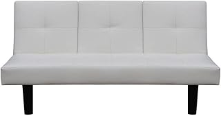 Luckyfu Questo Divano Letto con Tavolo A Scomparsa in Pelle Sintetica Bianco.Questo Divano dal Design Elegante e Moderno Anche Molto Comodo.Divano da Soggiorno.