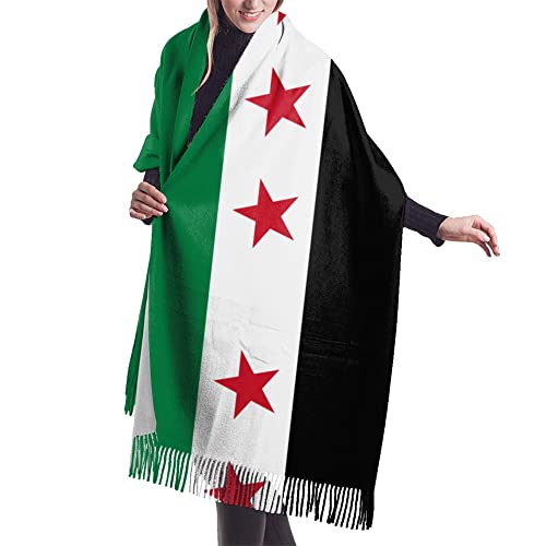 American flag and Cuba flag Womens Winter Scarf Cashmere Feel Shawl Wrap Soft Warm Blanket Scarves Fringe Scarf2