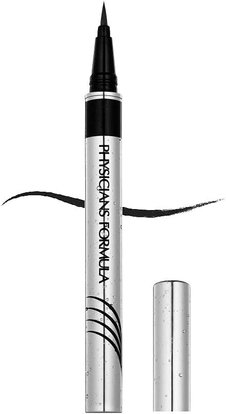 Eye Booster Waterproof Ultra-Fine Liquid Eyeliner - Ultra-Precise Liquid Eyeliner - Easy to Apply - with Waterproof Complex, Lash-Conditioning Serum, and Peptides - Blackest Black