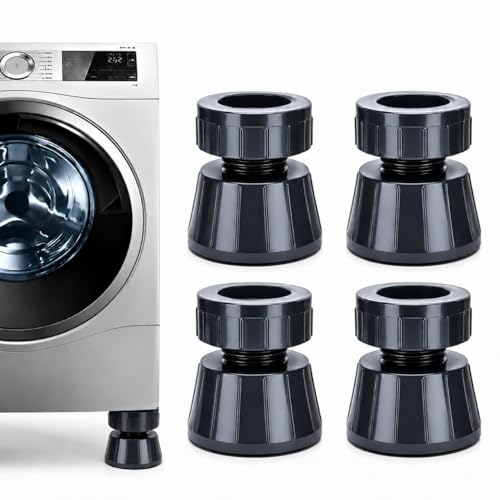 Image of Tiyafuro Upgraded Anti-Vibration Pads for Washing Machine | Heavy Duty Shock Absorbing & Noise Reduction Rubber Pads | Extra Large Adjustable Stand for Front & Top Load Washer, Dryer & Refrigerator