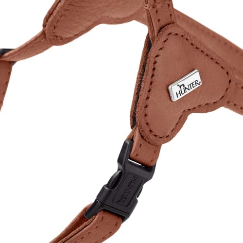 Hunter Hundegeschirr SOHO MINI, Farbe: Cognac, Rindsleder, weich & geschmeidig, fellschonend, leicht, für kleine Hunde & Welpen, Made in Germany, Größe: XS