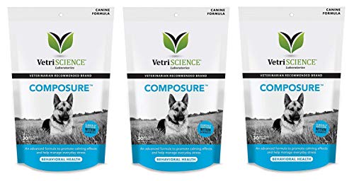 VetriScience Laboratories 3 Pack of Composure Chews, 30 Count Each, Calming Chews for Dogs