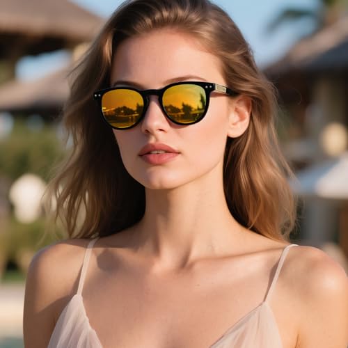 Polarized Sunglasses for Women, Classic Round Sun Glasses Driving Fishing UV Protection2