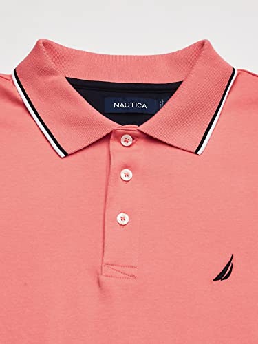 Image of Nautica Men's Classic Fit Short Sleeve Dual Tipped Collar Polo Shirt