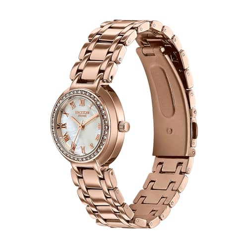 Image of Sonata Poze 8 Quartz Analog with White Dial IP Rose Gold Alloy Strap Watch for Women - SP80163WM01W