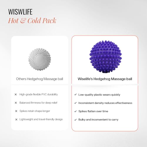 Image of WiseLife Deep Tissue Massage Ball | High Density Massage Roller For Pain Relief, Physiotherapy For Back, Foot & Hand | Trigger Point Therapy Massage Ball For Recovery (Purple)