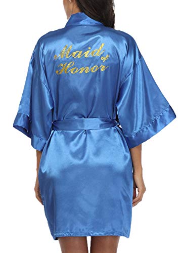 Image of Giova Women Bridal Robe for Bride and Bridesmaid Getting Ready Wedding Party Bathrobe