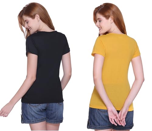 Image of Women's Cotton Half Sleeve Regular Fit T Shirt || Printed Tshirts for Women Pack of 2