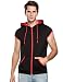 Coofandy Mens Casual Sleeveless Hoodie Zip Up Vest with Pockets, Black, Large