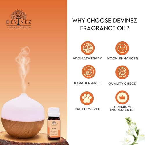 Image of Devinez Musk, Ylang-Ylang Aroma Oil for Diffuser /Ultrasonic Aroma Diffuser /Tealight Diffuser /Reed Diffuser, 15ml Each