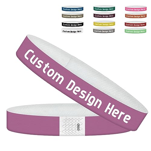 100 Piezas de Pulseras de Colores Tyvek Personalizadas para Eventos Pulseras Impermeables Personalizadas Pulseras de Papel Impresas con su Texto para el Festival de la Fiesta del Concierto del Club