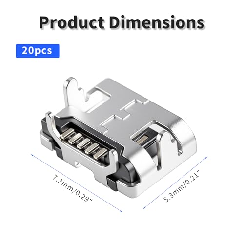 Conector Micro USB Hembra 5 Pin 90° Pack 20 Pzas miniatura 2