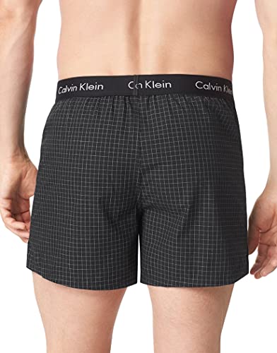 Calvin Klein Men's Woven Slim Fit Boxer, Norris Check, Medium