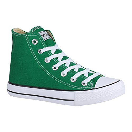 Elara Unisex Sneaker High Top Sportschuhe Chunkyrayan High Top-CA014-Green-39