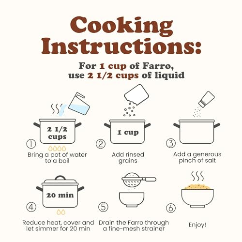 Food to Live Pearled Farro Grain, 1 Pound - Italian Whole Grain, Good Source of Dietary Fiber, Protein and Iron, Mediterranean diet, Salads, Soups, Kosher, Vegan, Bulk