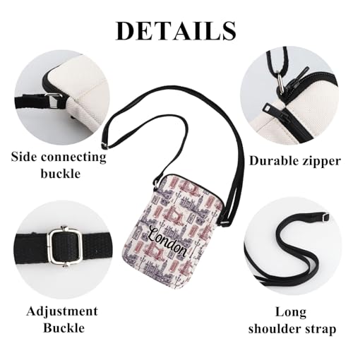 FUSTMW London Crossbody Bag London City Gifts London Experience Gifts Cell Phone Purse Gifts for Trip to London Wallet Pouch4