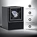 Mcbazel Single Watch Winder, Ultra Quiet Japanese Motor Automatic Watch Winder Box with Multiple Rotation Modes, Premium Watch Winder for Automatic Watches (AC/ Battery Powered) - Black with Crocodile Pattern