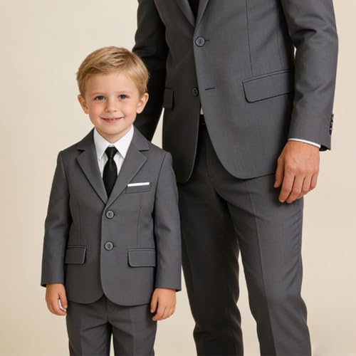 Image of Baby Boy Formal Suit for Toddler Infant Tuxedo Dress Suits | Little Gentleman, Wedding Ring Bearer Outfit, Vest Pants Long-Sleeve Shirt Tie, Birthday Party Christmas Prom, Classic