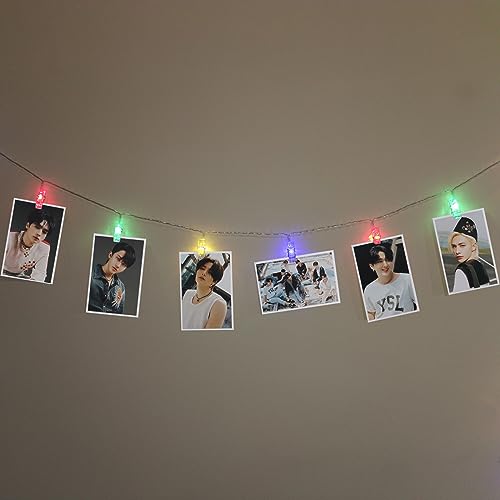 eTel Like Stray Kids Merch 4 Colors LED Clip Light with Big Photocards, Remote Control 10Ft 20LED and 30Pcs 3.1‘’x 4.7‘’ Lomo Card, Home Room Decoration for Gifts by eTel Like - Used condition - Image 2