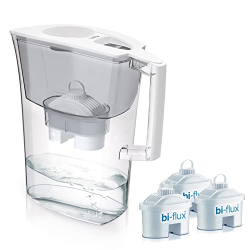LAICA Prime Line Caraffa Filtrante - Grande Capacità di 3L - Bianca - Timer Digitale - 3 Filtro...