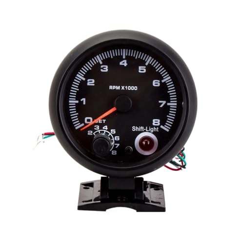 Speedometer Odometer 8000RPM Tachometer 7 Colors Backlight Auto Car Tacho Car Universal Black Tachometer Gauge for 12V Petrol Vehicle