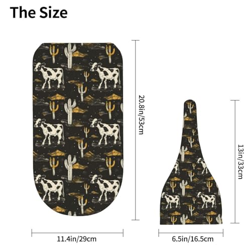 Image of Western Cow and Cactus Newborn Swaddle Blankets Hat Sets Soft Baby Receiving Blanket Swaddle Sack for Baby Shower Infant Boy Girl Gift