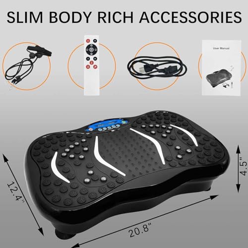 Plataforma Vibratoria para Drenaje Linfático y Entrenamiento Corporal Completo, Quema de Grasa, Capacidad Máxima de 330 lb, Solo para Adultos miniatura 7