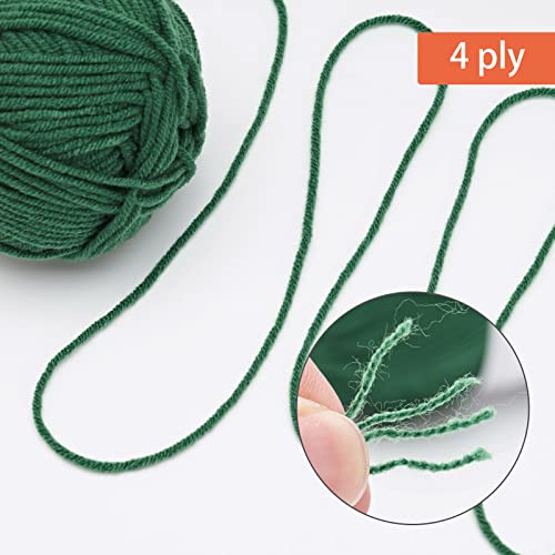 Image of NICEEC 300g Soft Assorted Colors Yarn - Sport Weight,100% Acrylic, 4 Ply, Bonbons Yarn for Crochet & Knit, DIY Project Starter Kit for Kids or Adults(Total 870yds) - Green Series