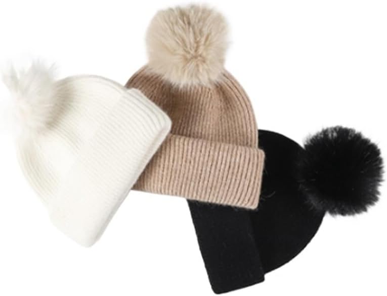 Women's Warm Thick Outdoor Wool Ball Casual Knitted Hats