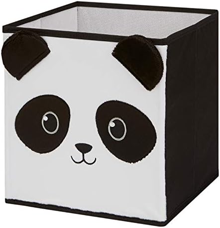 Mainstays Kids Collapsible Storage Fabric Bin, Panda, 10.5" x 10.5" x 11"