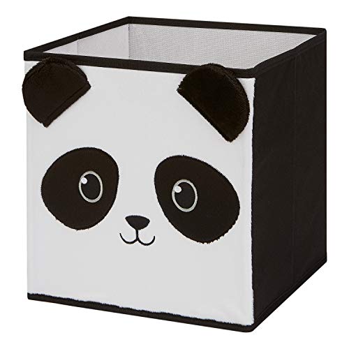 Mainstays Kids Collapsible Storage Fabric Bin, Panda, 10.5" x 10.5" x 11"