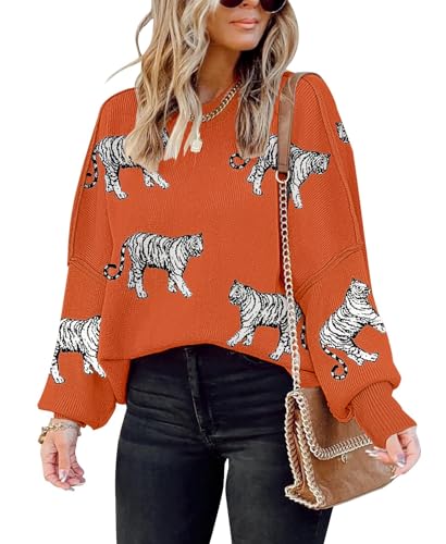 Image of Womens Sweaters Causal Crewneck Batwing Sleeve Knit Top Side Split Oversized Pullover Sweater Loose Jumper