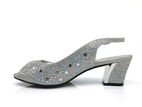 Enzo Romeo Lime01 Womens Open Toe Low Heel Wedding Rhinestone Wedge Sandal Shoes4