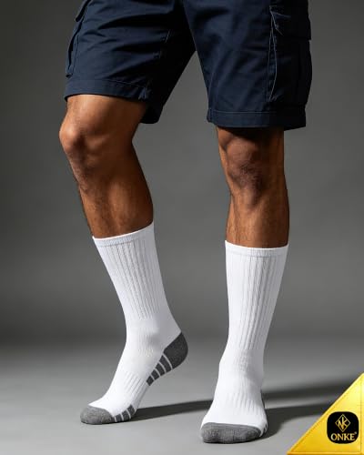 Image of ONKE Seamless Athletic Work Socks for Men Heavy Duty Boot Max Cushion Crew