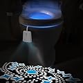LAVAED Toilet Nights Lights 16 Color Changing,Motion Sensor Activated LED Projection Nightlight USB Rechargeable Toilet Bowl Light Wateproof Cool Gadgets for Bathroom Decor(1Pack)