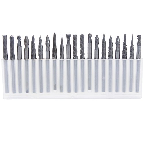 Cnmade 1/20,3 cm frese diamantate set Dremel attrezzo per trapanatura intaglio incisione Carburo Rotary file di punte in acciaio al tungsteno solido gambo lavorazione del legno