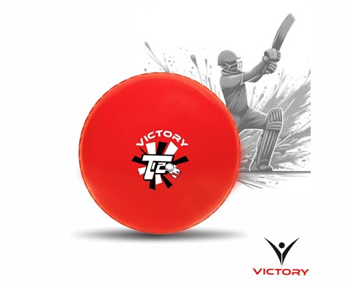 Image of Victory T-20 Synthetic Cricket Ball for Tournament and Street Match - Wind Ball (Orange)