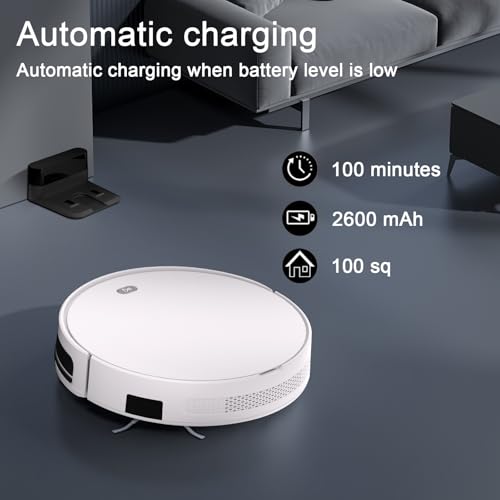 Image of Robot Vacuum and Mop Combo,5500Pa Strong Suction,Anti-Tangle Brushless Inlet 2 in 1 Super Thin Robotic Vacuum with App /Remote /Voice Control, Self-Charging,for Pet Hair, Hard Floor, Low-Pile Carpet-W